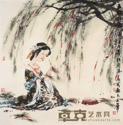 冯远 壬午（2002年）作 王维诗意图 镜心 70×68.5cm